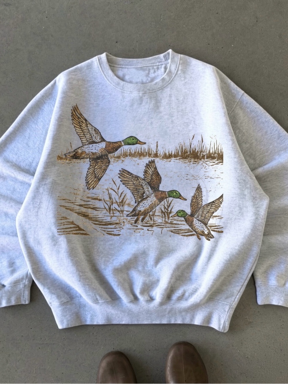 Retro Duck Nature Sweatshirt, 90s Vintage Wildlife Mallard Pullover Tee